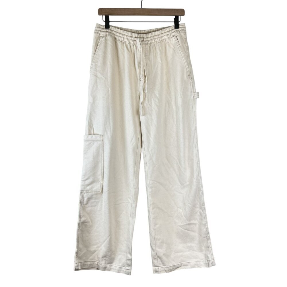 Aerie Cream Speckled Low & Slouchy Wide Leg Trouser Pants - Picture 2 of 7